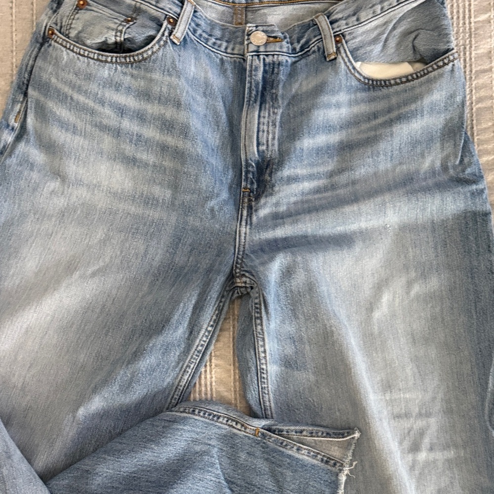 Re/Done Faded Blue Relaxed Jeans